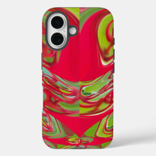 Beautiful Red and Green Texture Colour Abstract Ar iPhone 16 Case