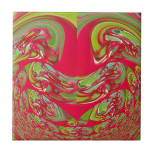 Beautiful Red and Green Texture Colour Abstract Ar Ceramic Tile