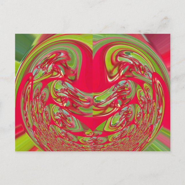 Beautiful Red and Green Texture Colour Abstract Ar Postcard (Front)