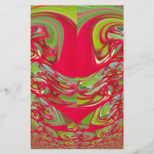 Beautiful Red and Green Texture Colour Abstract Ar Stationery