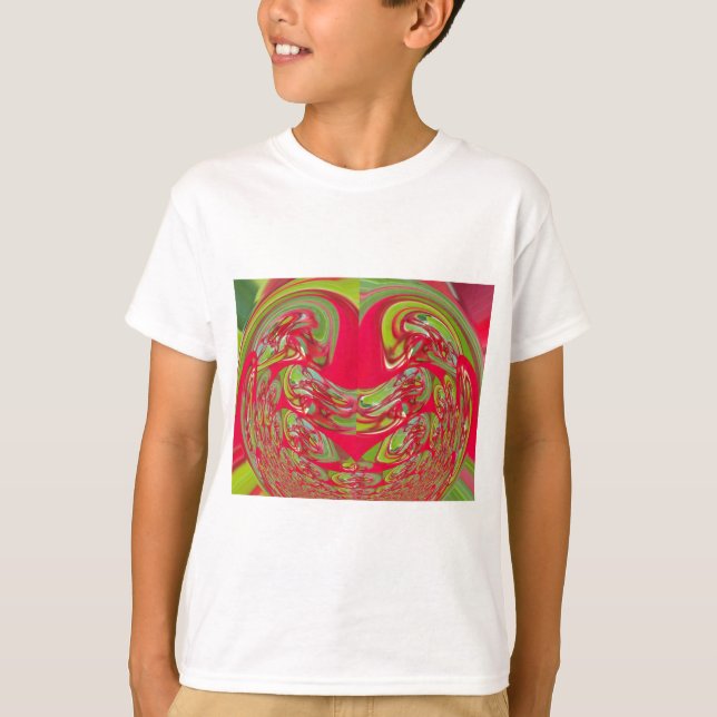 Beautiful Red and Green Texture Colour Abstract Ar T-Shirt (Front)