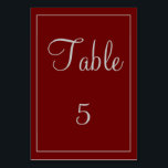 Beautiful Red and Grey Table Number<br><div class="desc">A beautiful table card that is truly one of a kind,  this item portrays a red and grey  design using easy to fill in templates.  The text can be customised as well as the colour of the table card and square.  Personalise your table card today!</div>
