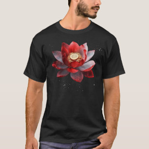 Beautiful red and white lotus flower spreckels blo T-Shirt