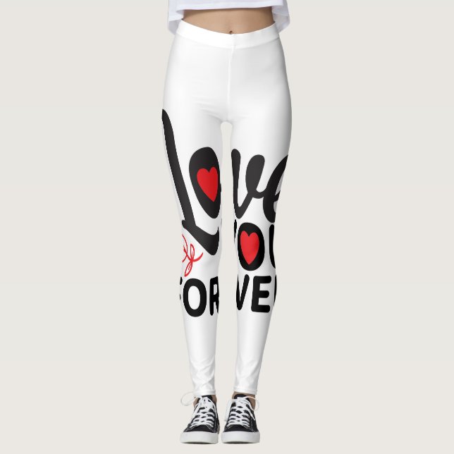 Beautiful red and white valentine's day laggings  leggings (Front)