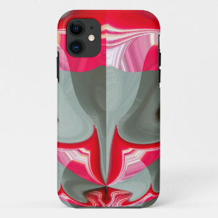 beautiful Red ash grey geometric motif ART design iPhone 11 Case