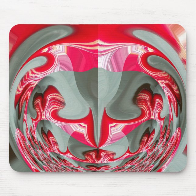 beautiful Red ash grey geometric motif ART design Mouse Pad (Front)