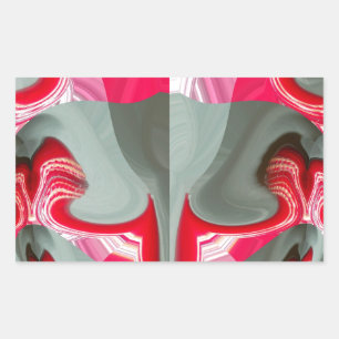 beautiful Red ash grey geometric motif ART design Rectangular Sticker