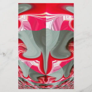 beautiful Red ash grey geometric motif ART design Stationery