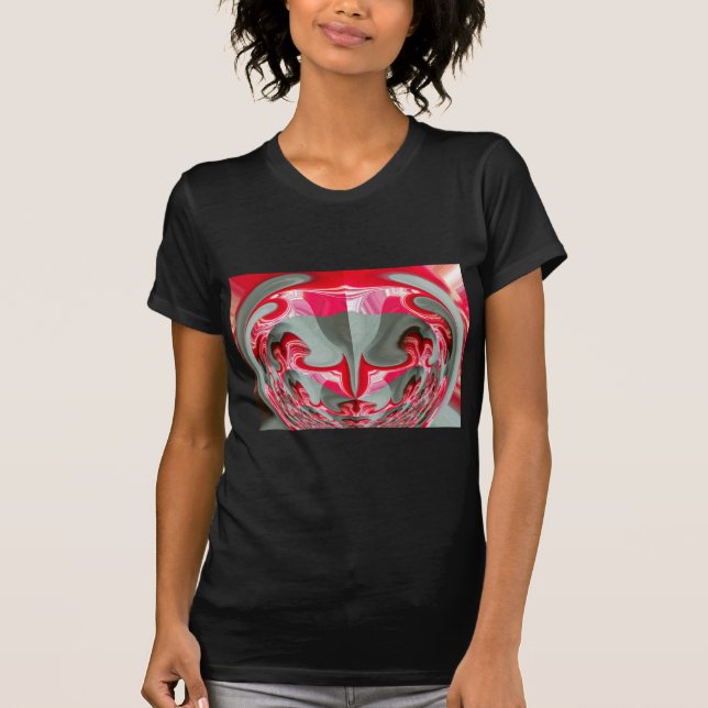 beautiful Red ash grey geometric motif ART design T-Shirt (Front)