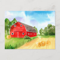 Beautiful red barn at the farm  