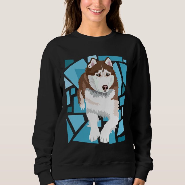 Beautiful Red Brown Siberian Husky Sweatshirt (Front)