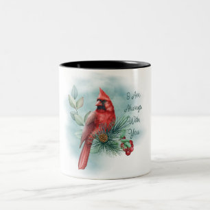 Beautiful Red Cardinal/Bereavement Two-Tone Coffee Mug
