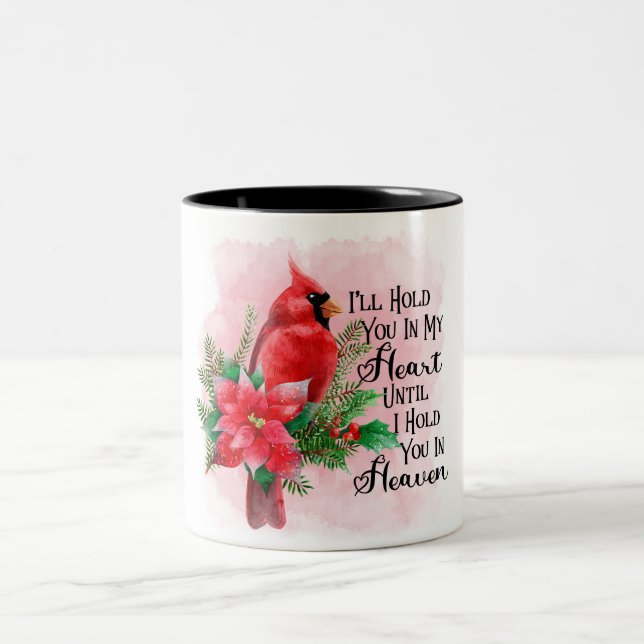 Beautiful Red Cardinal/Bereavement Two-Tone Coffee Mug (Center)
