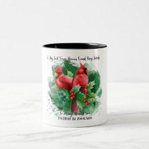 Beautiful Red Cardinal/Bereavement Two-Tone Coffee Mug