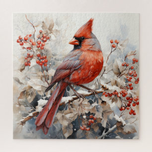 Beautiful Red Cardinal Bird Jigsaw Puzzle