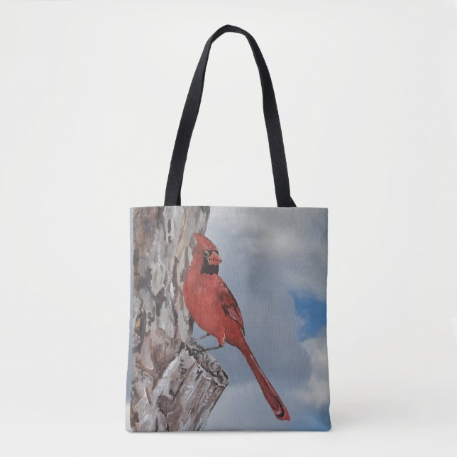 Beautiful Red Cardinal Tote Bag (Front)