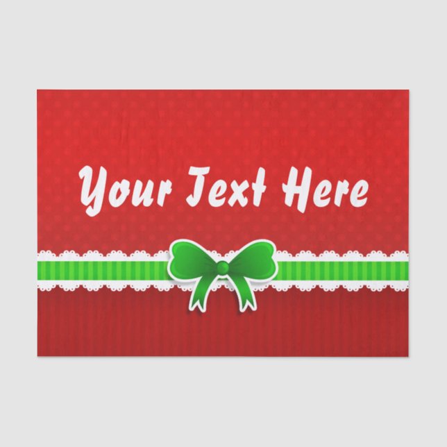 Beautiful Red Christmas Design Custom Text Tissue Paper (Front)