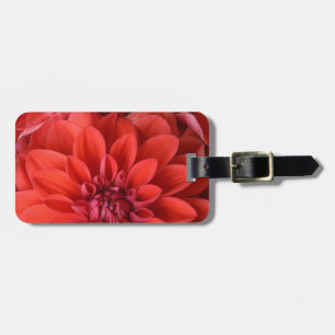 Beautiful red dahlia flowers luggage tag