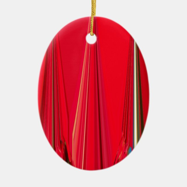 Beautiful Red Design Ceramic Ornament (Front)