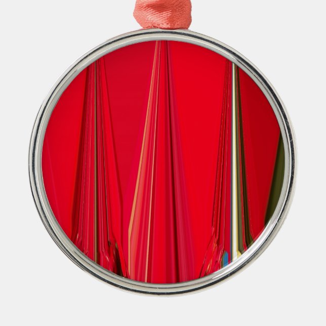 Beautiful Red Design Metal Ornament (Front)