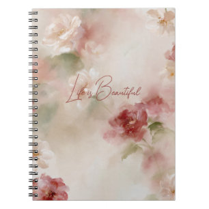 Beautiful Red Floral Notebook