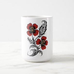 Beautiful Red Floral Stylish Coffee Mug