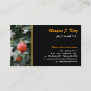 Beautiful red flower business card. business card