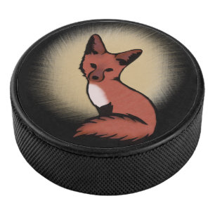 Beautiful Red Fox Hockey Puck