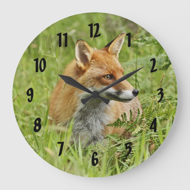 Beautiful Red Fox / Vixen Large Clock (Front)