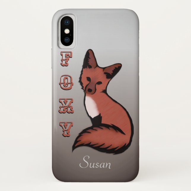 Beautiful Red Foxy Fox Name Case-Mate iPhone Case (Back)
