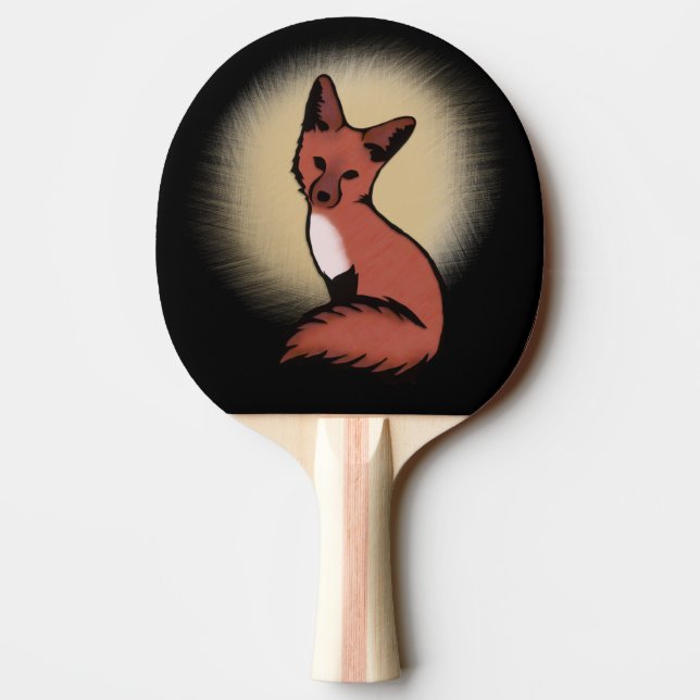 Beautiful Red Foxy Fox Ping Pong Paddle (Back)