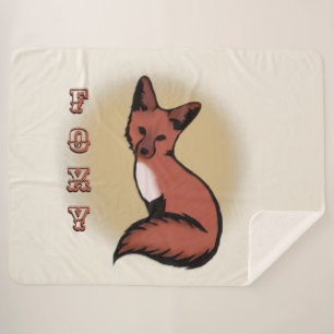 Beautiful Red Foxy Fox Sherpa Blanket