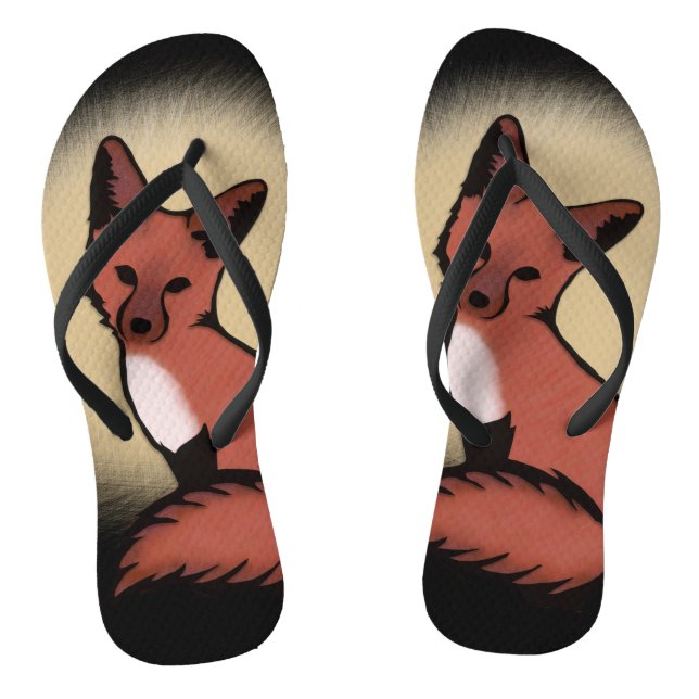 Beautiful Red Foxy Fox Thongs (Footbed)