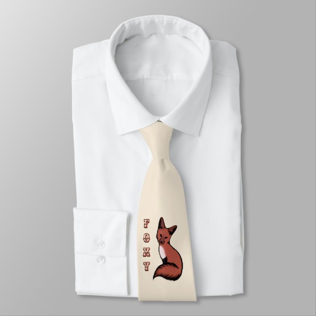 Beautiful Red Foxy Fox Tie (Tied)