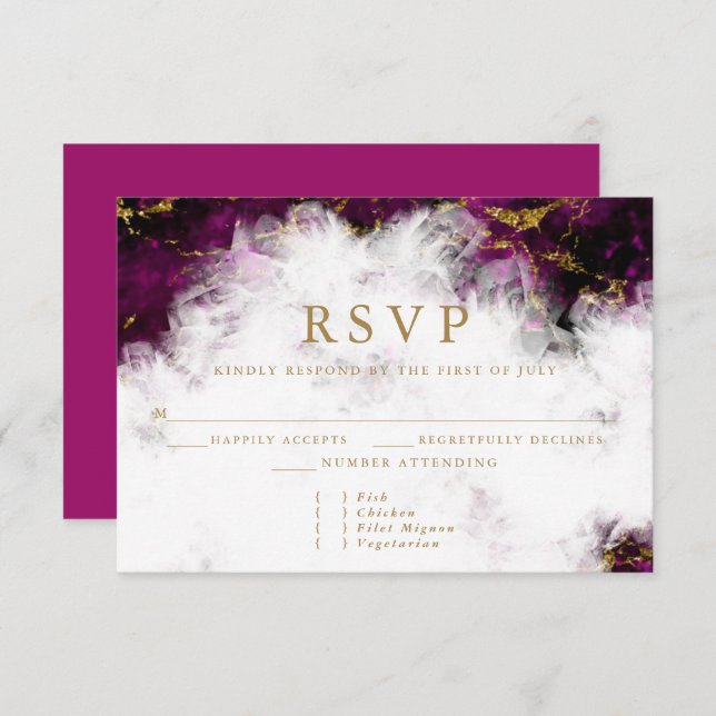 Beautiful Red Garnet Crystal Geode  RSVP Card (Front/Back)