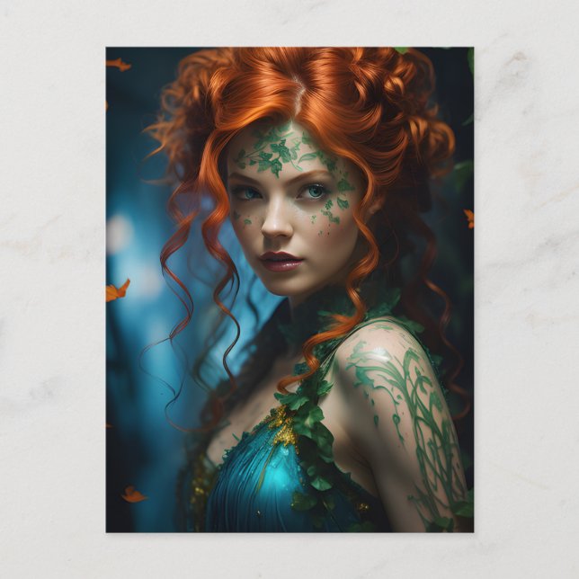 Beautiful Red Haired Goddess and Ivy Postcard (Front)