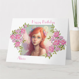Beautiful Red Head Fairy girl.     Card