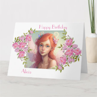 Beautiful Red Head Fairy girl.     Card