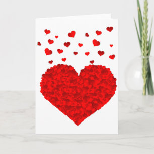 Beautiful Red Heart Valentines Day T Shirt Card