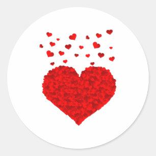 Beautiful Red Heart Valentines Day T Shirt  Classic Round Sticker