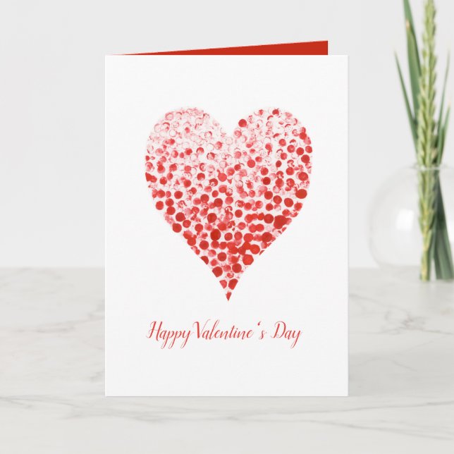 Beautiful red heart watercolour Valentine's card (Front)