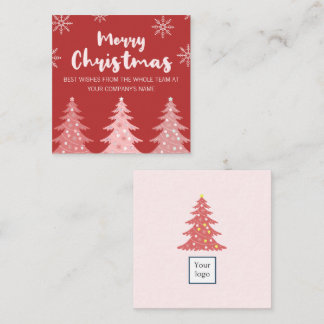 beautiful red holiday square business card