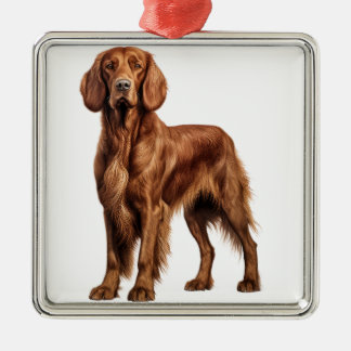 BEAUTIFUL RED IRISH SETTER DOG METAL ORNAMENT