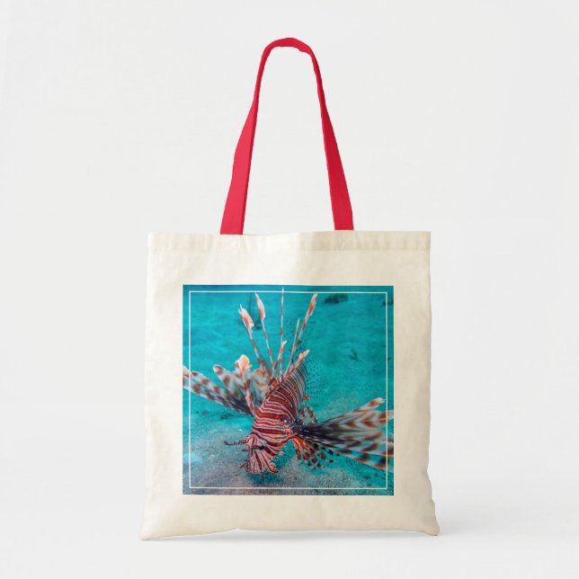 Beautiful Red Lion Fish Tote Bag (Front)