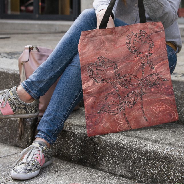 Beautiful Red Marble with Rose Tote Bag (Beautiful Red Marble with Rose Tote Bag)