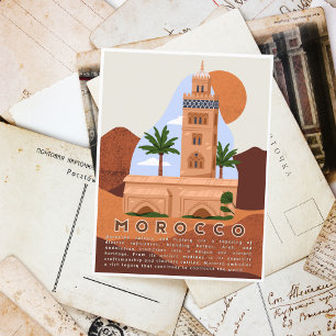 Beautiful Red Marrakech Koutoubia Medina  Postcard