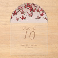 Beautiful Red Origami Paper Crane Wedding