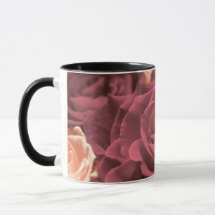 Beautiful red pink roses flowers photo romantic re mug