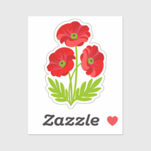 Beautiful red poppies decorative vinyl