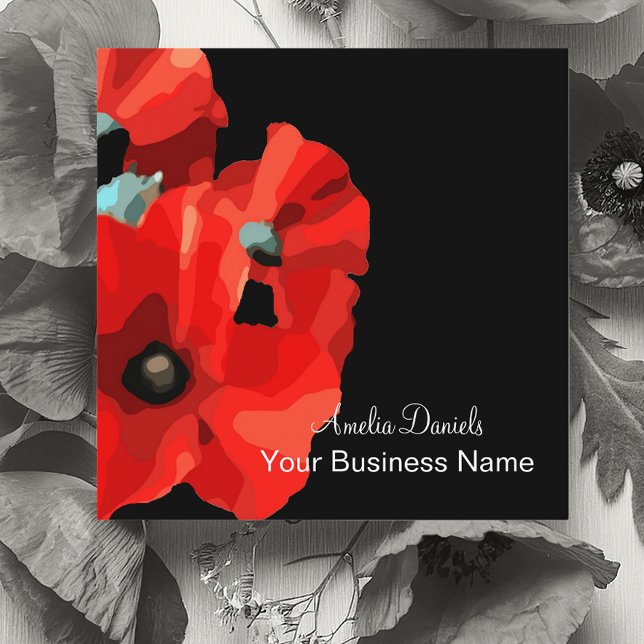 Beautiful Red Poppy Business Card (Creator Uploaded)
